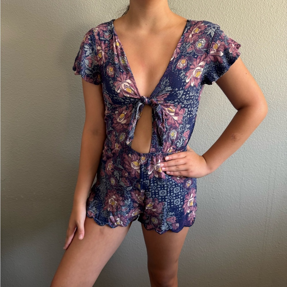 Kendall & Kylie Blue and Pink Floral Pajama Set